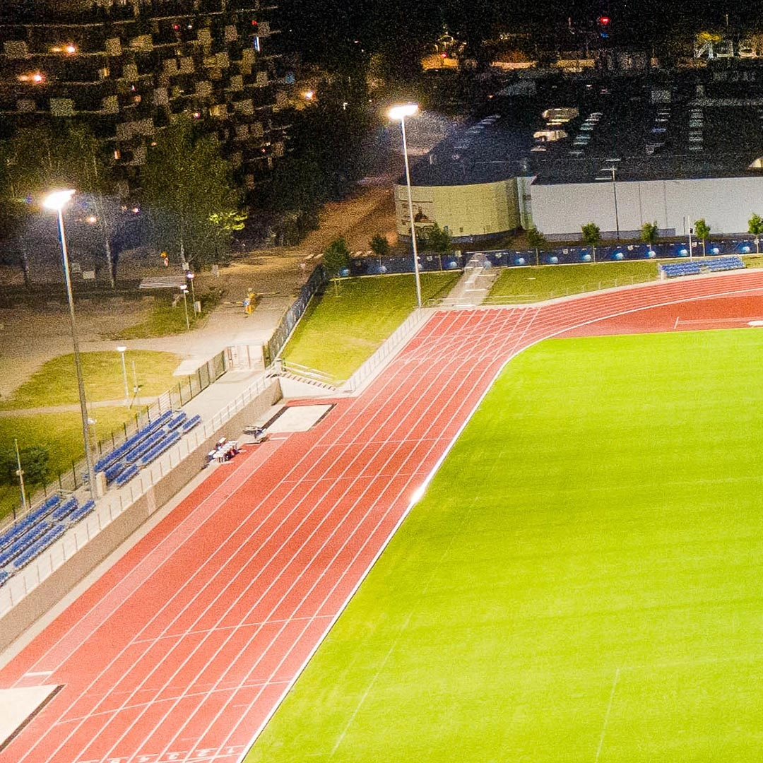 Ukážka osvetlenie Atletického štadióna UNIZA.