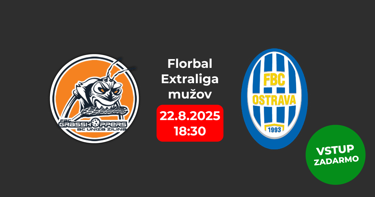 Pozvánka na florbalový zápas Grasshoppers Žilina vs FBC Ostrava